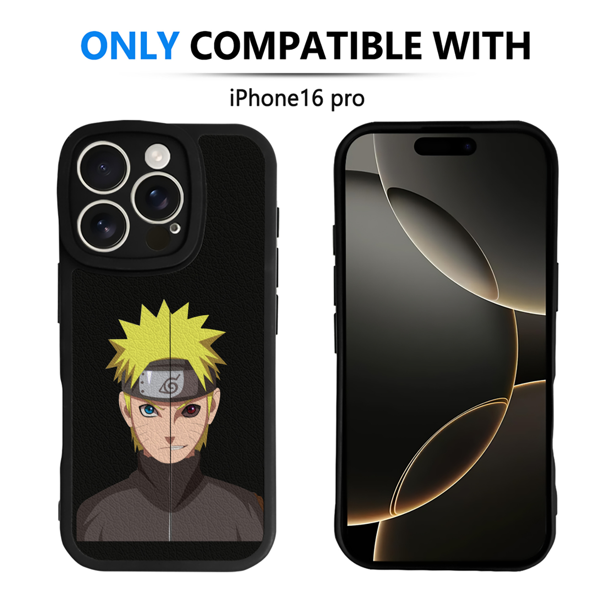 （画像用） NARUTO -ナルト- うずまき ナルト Uzumaki Naruto 【iPhone 16シリーズ対応】シリコンスマホケース（レザー調） 材質：シリコン